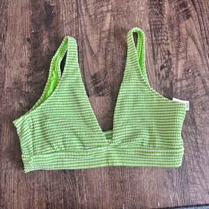 Aerie Green Ribbed Bikini Top